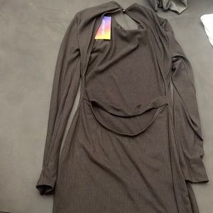 Black dress open back